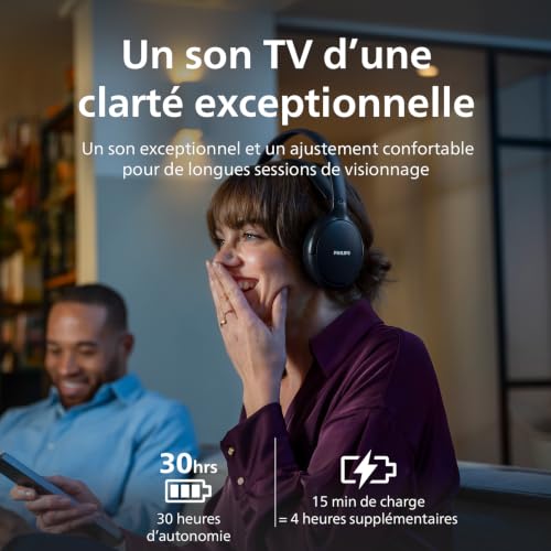 Auriculaires Philips SHD6000BK – Connexion Numérique 2,4 GHz, 30h Autonomie - vue 5