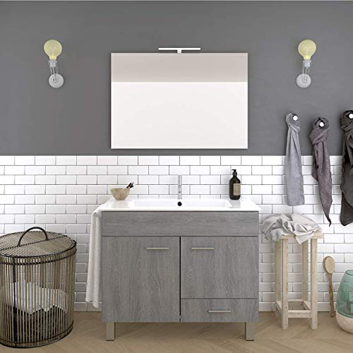 DUCHA.ES Mueble DE BAÑO con Lavabo Espejo TOALLERO LUZ LED Conjunto Moderno...