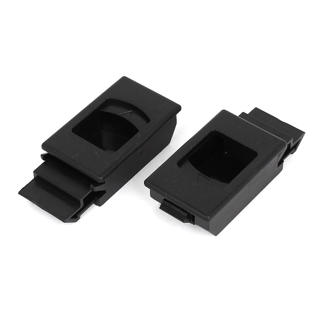 Uxcell Black Sourcingmap Door Cabinet Lock Plastic Recessed Flush Sliding Pull Latch 2Pcs