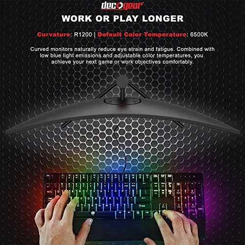 Deco Gear Dgvm29Pb 29-Inch 2560X1080 100Hz Va Curved Gaming Monitor, 4Ms Response Time, 3000:1, With Pc Microphone For Gaming, Streaming, Singing, Recording, And Meetings, Features Rgb Lighting #TOP4