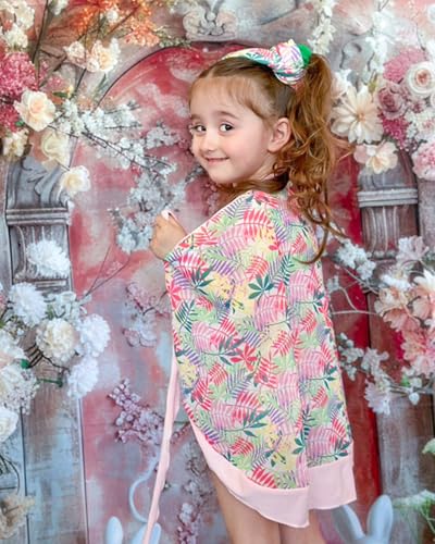 Image of HINTINA Toddler Girl One Piece Ruffle Swimsuit with Cover Up Skirt Bathing Suit Swimwear 2-7Y