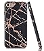 BAISRKE Shiny Rose Gold Marble Design Clear Bumper Matte TPU Soft Rubber Silicone Cover Phone Case Compatible with iPhone 7 and iPhone 8 [4.7 inch] - Black
