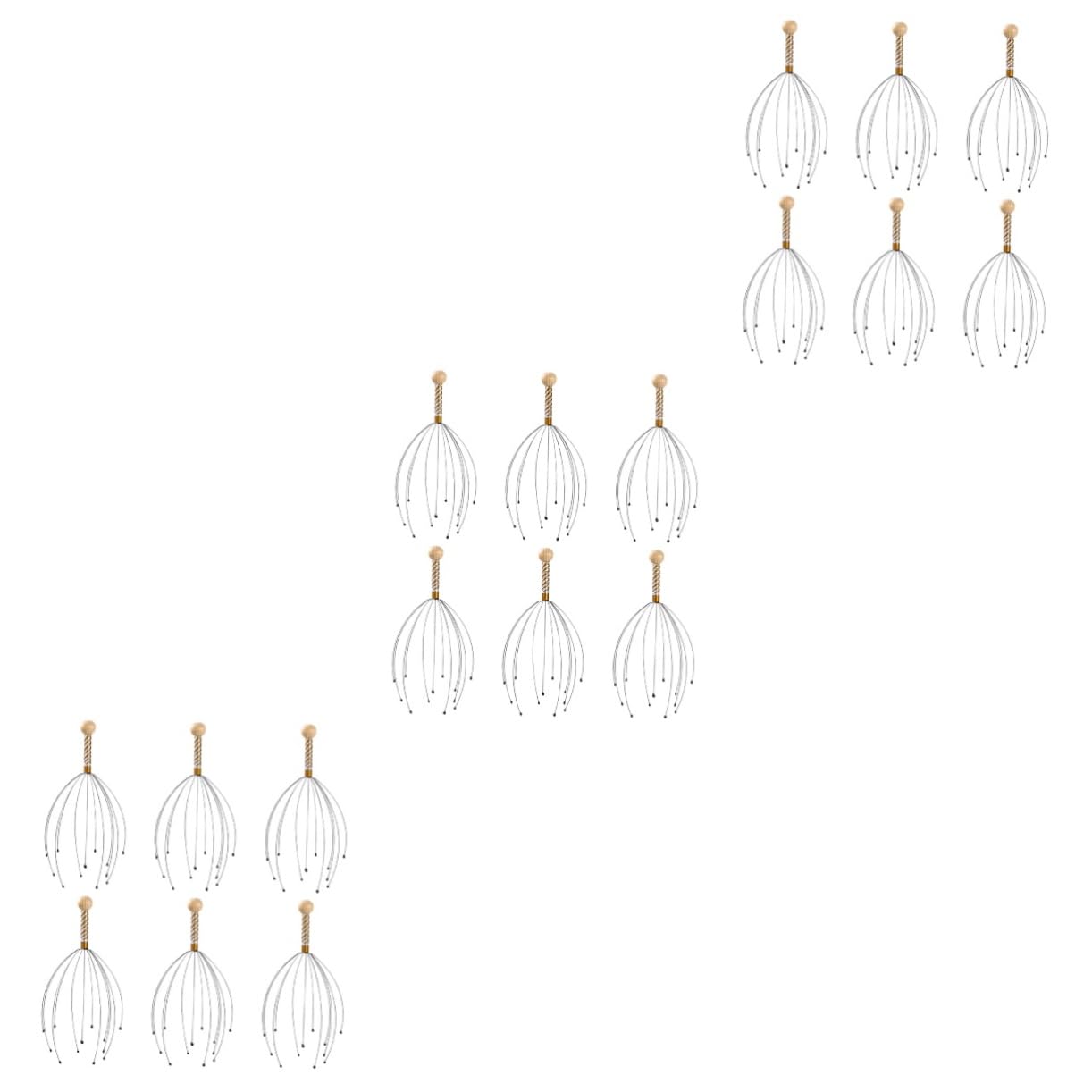 SHERCHPRY 3 Series Masajeador Herramienta Beto Pequeño Pulpo Músculo Acero Y Madera. 6 Piezas*3