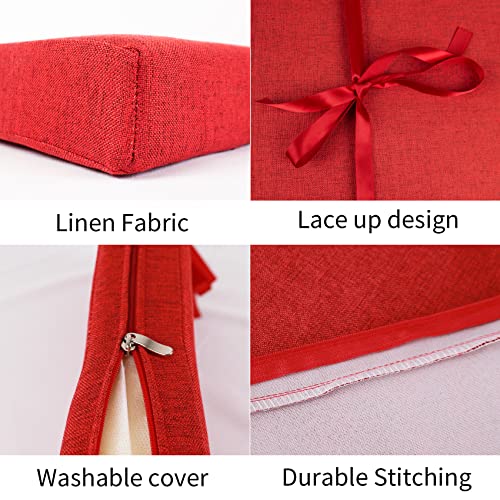 Mudilun Bench Cushions,Bench Cushion For Indoor Furniture,70D Thickened Foam,31.4X11.8X1.96In,Non-Slip Patio Cushions With Zipper,Soft Sofa Seat Cushion,Red Patio Swing Pads #TOP2