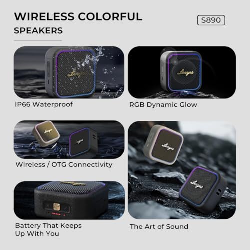 Image of Lenyes S890 Portable Speaker | 15W Power | RGB Dynamic Lights | IP66 Waterproof | Bluetooth 5.3 | 2600mAh Battery | Type-C Fast Charging | Lenyes Audio App Connectivity | Washable Silicone Shell