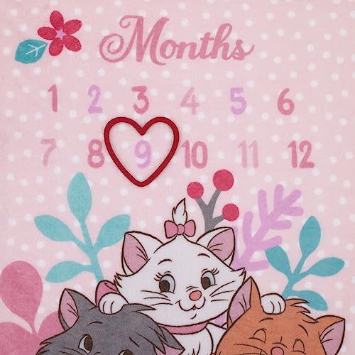 Image of NoJo Disney Aristocats Pink Picture Purr-FECT Super Soft Photo Op Milestone Baby Blanket