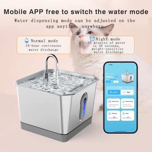 Fuente automática de agua para gatos de acero inoxidable 3.5L miniatura 2