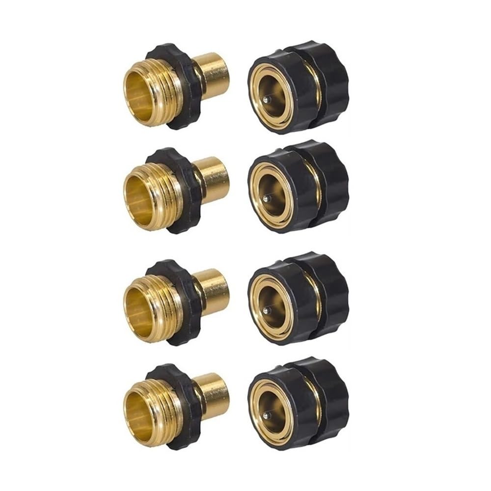 Bigbibi Men's 4 Set 3/4 Inch Garden Hose Quick Disconnect Connector Set - Leakproof & Fe Couplings For Easy Watering(4 Set)