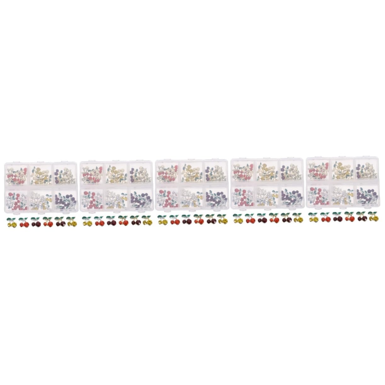 FRCOLOR 300pezzi Cherry Nail Charms e Rhinestones Per Nail Art Decorazioni Glitterate Per Unghie Per e Dazzling Per Speciali