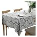Produktbild meioro Grey Retro Tischdecke Rechteckige Tischdecke Baumwolle Leinen Tischwäsche Geeignet für Home Küche Dekoration(140x180cm)