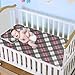 Cherry Gray Plaid Gingham Cooling Baby Fitted Mattress 28