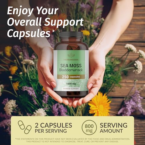 HERBAMAMA Irish Sea Moss + Bladderwrack Capsules (250 ct) — view 2