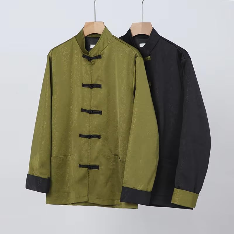 Chinese Style Jacket Tang Suit Chinese Tops Stand Collar Long Sleeve Coat 7