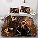 Pojedyncze zestawy pościeli z brązowym pitbullem dla dzieci z zapięciem na zamek błyskawiczny, miękka hipoalergiczna poszewka na kołdrę z mikrofibry 155 x 220 cm + 2 poszewki na poduszki 50 x 75 cm