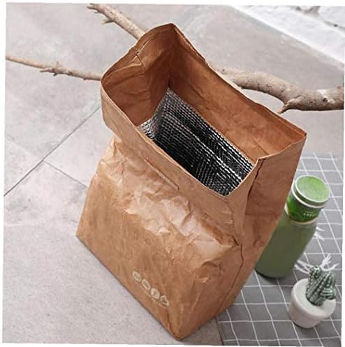 6l Brown Paper Lunch Bag Environmentally Friendly Reusable Durable Insulated Thermal Kraft Paper Bag Covered