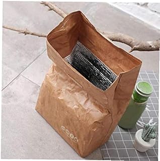 6l Brown Paper Lunch Bag Environmentally Friendly Reusable Durable Insulated Thermal Kraft Paper Bag Covered
