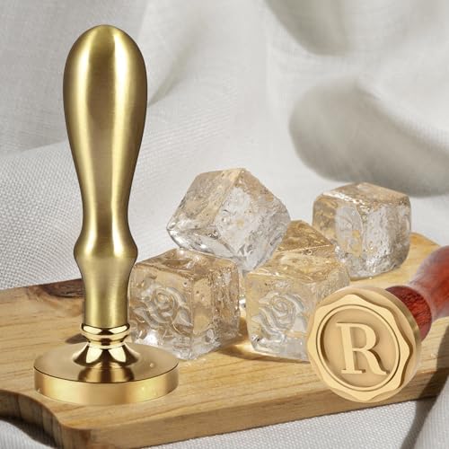 Sello personalizado para cubitos de hielo con mango metálico/madera miniatura 6