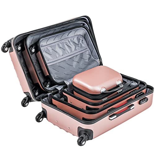 Kofferset Monzana Baseline 4-teilig in Gold-Rosé mit Beautycase