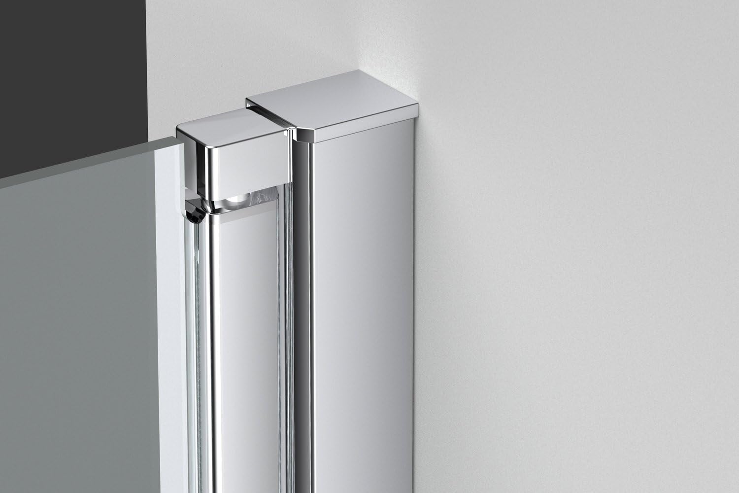 Box doccia 2 lati 90x120 cm fisso + porta un battente H200 cm cristallo 6mm profilo CROMATO PIPPO