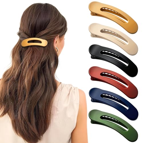 Pinzas planas para cabello multicolor, pack 6 piezas miniatura 1