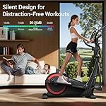 UMAY Elliptical Exercise Machine with 15.5" Stride & Heart Rate Grips, Silent Magnetic Elliptical Trainer for Home with 8 Levels Resistance and LCD Monitor, 350LBS Weight Capacity - Image 4