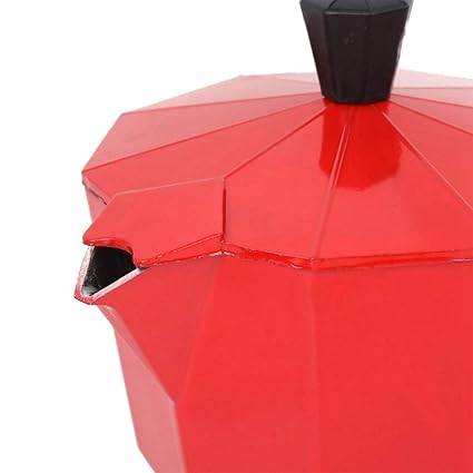 Coffee Maker, 300ml Aluminum Rice Cooker Espresso Machine, Ergonomic Rice Cooker Gas Stove Home Office Use Electric Rice Cooker(red)