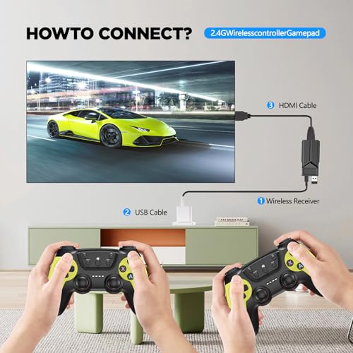 30000+ Wireless Retro Gaming Console, Retro Game Stick, Revisit Classic Retro Play Plug and Play Video Games Stick, HD HDMI TV Game Stick, Premium Competitive Dual Controllers - Thumbnail 3