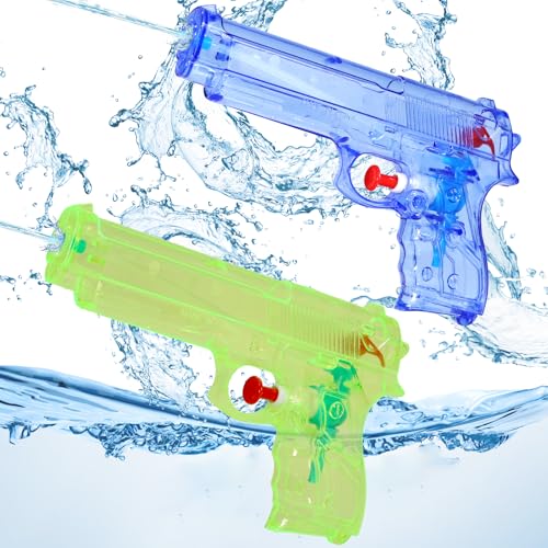 Wasserpistole für Kinder 2 Stück Kleine Wasserspritzpistole Set Blau und Grün Wasserpistolen Mini Wasser Spritzpistole f...