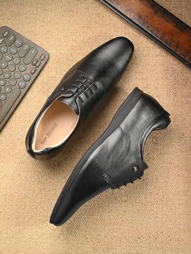 Image of San Frissco Comfort-Fit Formal Derbys Polyurethane Upper Lightweight Shoes /Comfortable Fashionable Stylish Flexible for Men