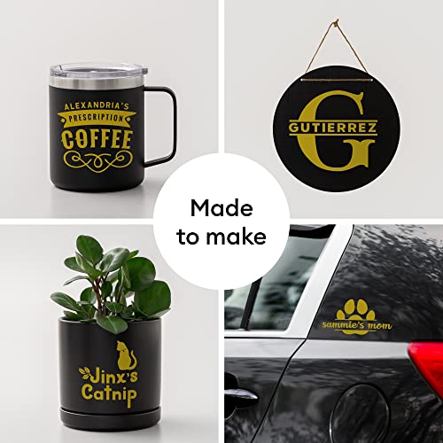 Cricut Premium Permanent Vinyl (12" X 48"), Strong Adhesive Lasts For 3 Years, Uv & Water-Resistant, Perfect For Indoor-Outdoor Diy Projects, Compatible With Cricut Machines, Gold #TOP3