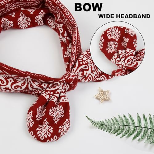 Image of Huachi 12 Pack Bow Headbands for Women Headwraps Hair Band Knotted Headband Rabbit Ears Stretchy Turban Head Wraps Fashion Head band Sport Cute Hair Accessories (Bohemian colors)