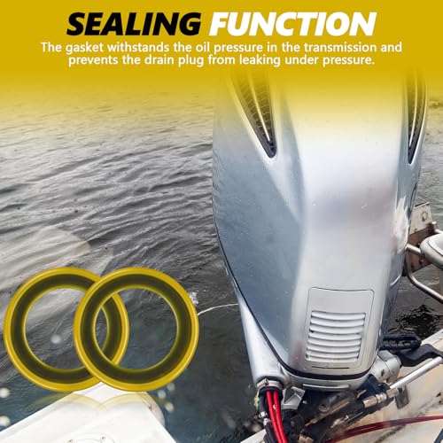 Image of 6PCS 26-830749 Gearcase Drain Plug Seal Washer Gasket, Lower Unit Grease Gaskets Drain Screw Gasket Gearbox Drain Plug Seal, Gearcase Lube Drain Washer for Gear Oil Pump