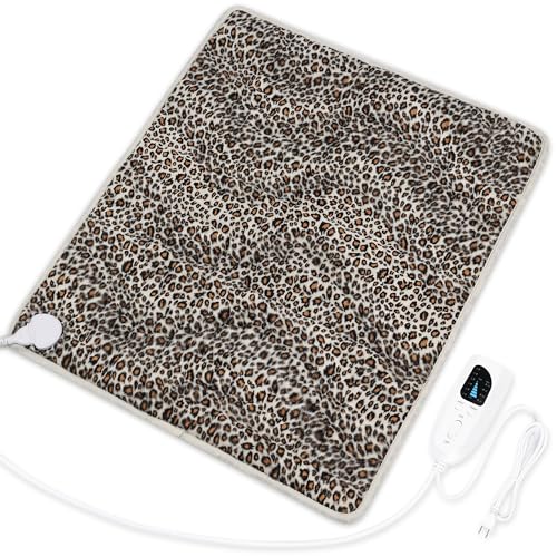 Image of Deepsoon Heating Pad,Electric Heating Pads for Back,Neck,Moist Heating Pad for Abdomen Shoulder Knee Legs,Dry/Moist Heat&Auto Shut Off,Mother's Day Birthday for Men and Women,Leopard Print,24x20 Inch