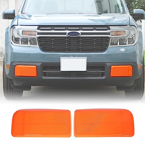 Aunginsy Car Front Bumper Protector Guard Compatible with Ford Maverick 2022 2023 2024 Pickup Truck Front Side Bumper Edge Protection Guard Car Body Anti-Collision Patch Cover ABS Exterior Accessories