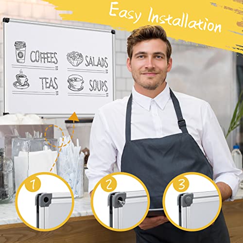 Geosar 4 Packs Magnetic Dry Erase White Boards For Walls 18 X 24 Inch Small Hanging Whiteboard Wall Mount Sliver Aluminium Frame Message Presentation Notes Board For Office Home Class Student Teacher #TOP4