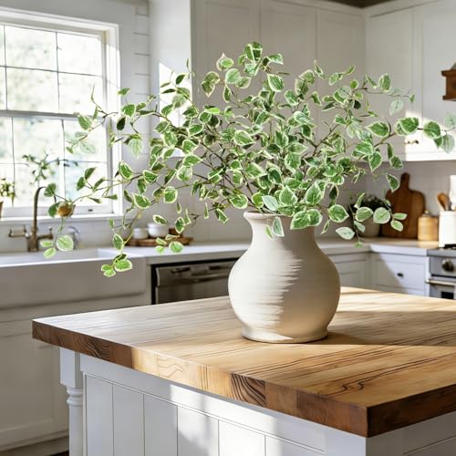 Image of 6PCS 32.7'' Artificial Fall Greenery Stems for Vase Fake Eucalyptus Leaves