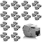 deleyCON 48x Keystone Modul CAT 6a Jack - Vollgeschirmt STP RJ45 Buchse Werkzeugfrei Dank Snap-In Montage CAT Rohkabel 500Mhz 10GBit/s
