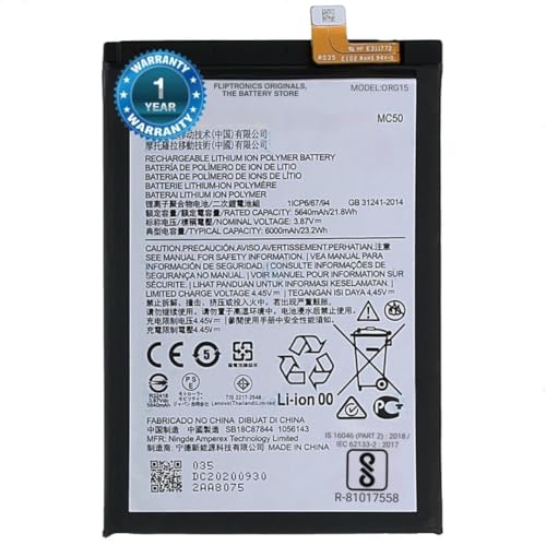 Image of THE BATTERY STORE Original MC50 Battery for Moto G9 Power XT2091 XT2091-3 battrey with 1 Year Warranty**** (for Moto MC50)