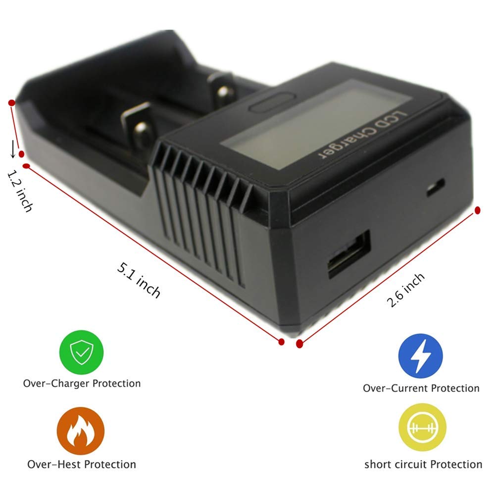 2400 lumens rechargeable 18650 led flashlight charger Amazon.com: 18650 Charger, 2 Bay Smart Li-ion Battery Charger for 3.7V  Rechargeable Lithium 26650, 18500, 17335, Ni-MH Ni-Cd A AA AAA IMR Batteries  USB Charger, Flashlight Torch headlamp Universal LCD Charger :
