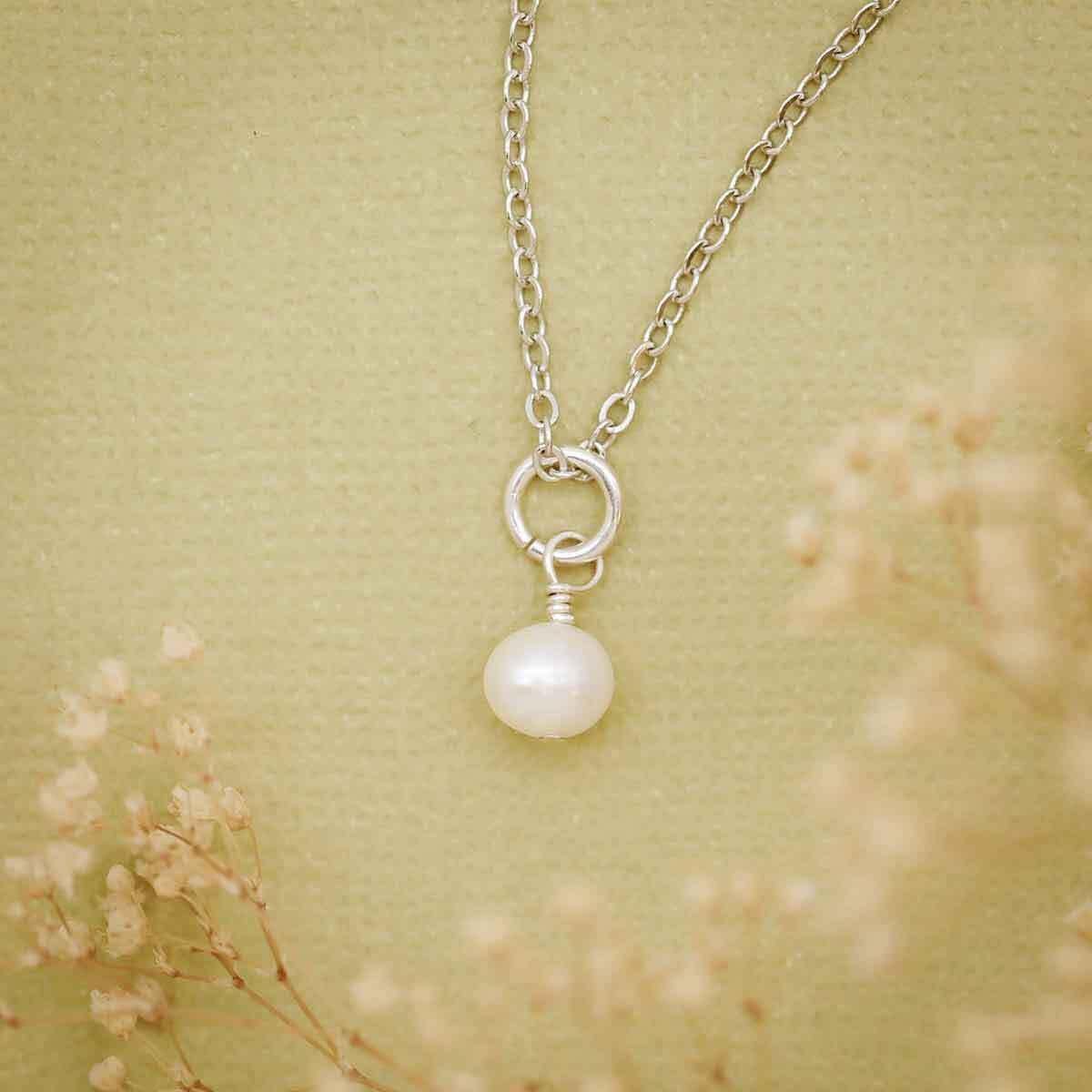 LISA LEONARD DESIGNS Sweet Dainty Freshwater Pearl Necklace Handcrafted Pearl Pendant Necklace Custom Jewelry Women Unique Pearl Charm - Image 3