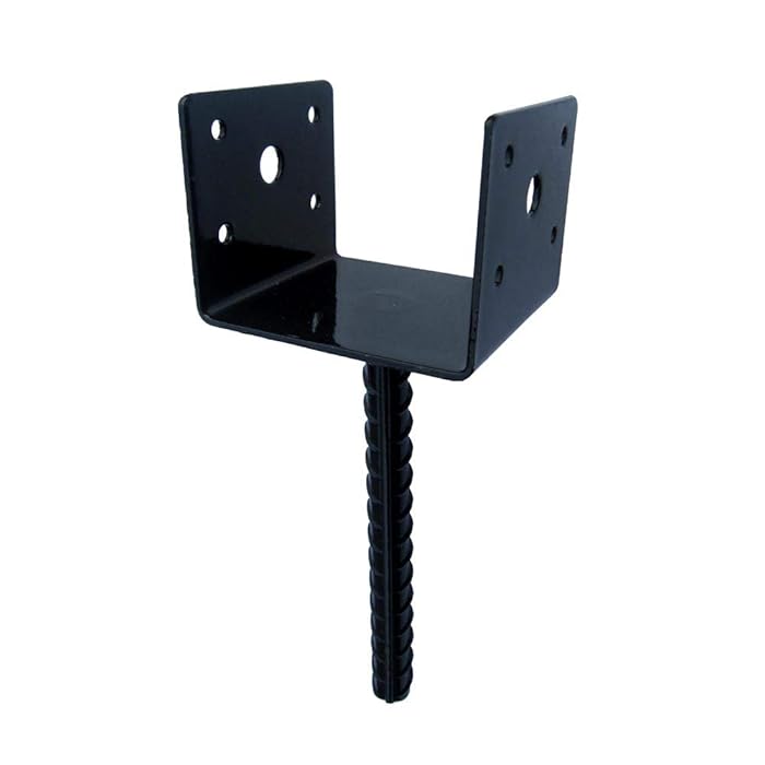 Buy MTB U Shape Fence Post Holder Ground Spike Post Anchor Metal Black