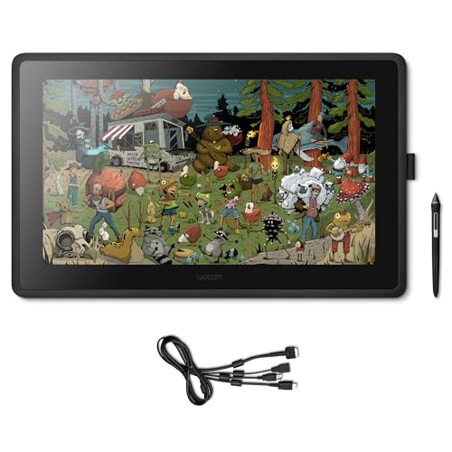Wacom Cintiq 22, Display full HD da 1.920 x 1.080 Interattivo con Penna di Precisione Wacom Pro Pen 2, comp, Supporto Regolabile per Illustrare e Disegnare, Colori Vivi e Android 6.0 Marshmallow