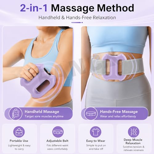Image of PANCA Percussion Muscle Ring Massager with Adjustable Belt, Portable Electric Full Body Massager for Waist, Back, Legs & Shoulder Relaxation, Vibration Fascial Massage Tool with Auto Off