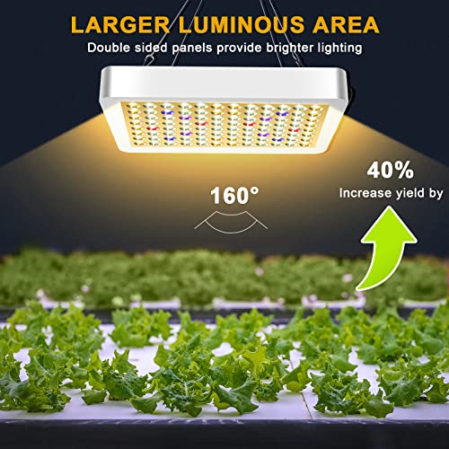 Luyimin 1000W Led Grow Light Sunlike, Uv-Ir Included Full Spectrum Plant Light, Grow Lights For Indoor Plants Seed Starting Seedlings Greenhouse Hydroponic Hanging Growing Lamps With Veg Bloom Switch #TOP3