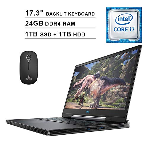 Image of 2020 Dell G7 17 7790 17.3 Inch FHD 1080P Gaming Laptop, Intel 6-Core i7-9750H, RTX 2060 6GB, 24GB DDR4 RAM, 1TB SSD (Boot) + 1TB HDD, Backlit KB, Windows 10, Gray + NexiGo Wireless Mouse Bundle