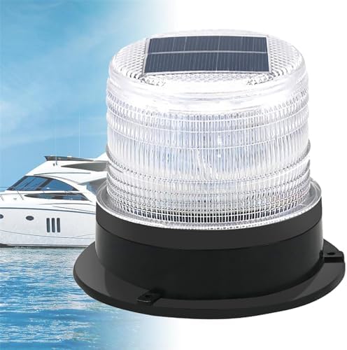 Solar Strobe Warning Light - Waterproof Marine Safety Flashing Light for Traffic, Boat Navigation & Factory Use - High-Visibility Magnetic Base Alert System