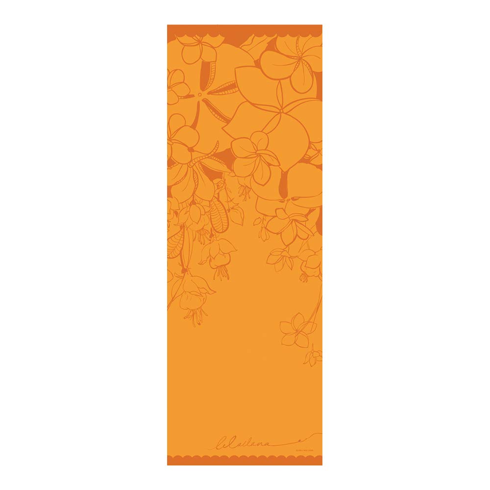 Wai Lana Yoga Mat Plumeria, Color: Orange, Size: 1/8