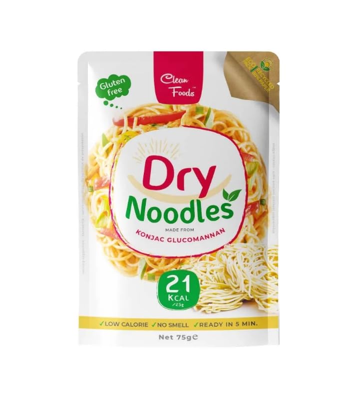 10 x CleanFoods 21 kalorien getrocknete konjak Nudeln I 75g I konjac shirataki glucomannan I geruchsfrei l vegan I gluten und fettfrei I in 5 Min fertig