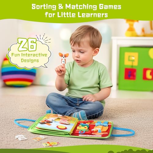 POIKSHARK Busy Board Montessori Toys for Toddler, Car Travel Activities Toys for Fine Motor Skills Development, Educational Preschool Sensory Busy Book for Kids, Best Gift for Boys & Girls - Image 4