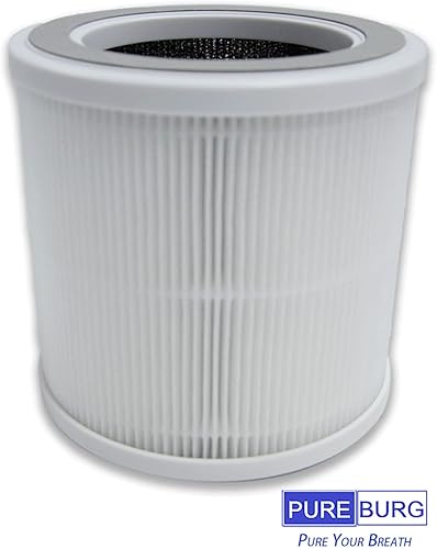 Miniatura 2 de PUREBURG Filtro de repuesto compatible con el purificador de aire FULMINARE PU-P07, paquete de 2 unidades de carbón activado HEPA H13 2 en 1 con